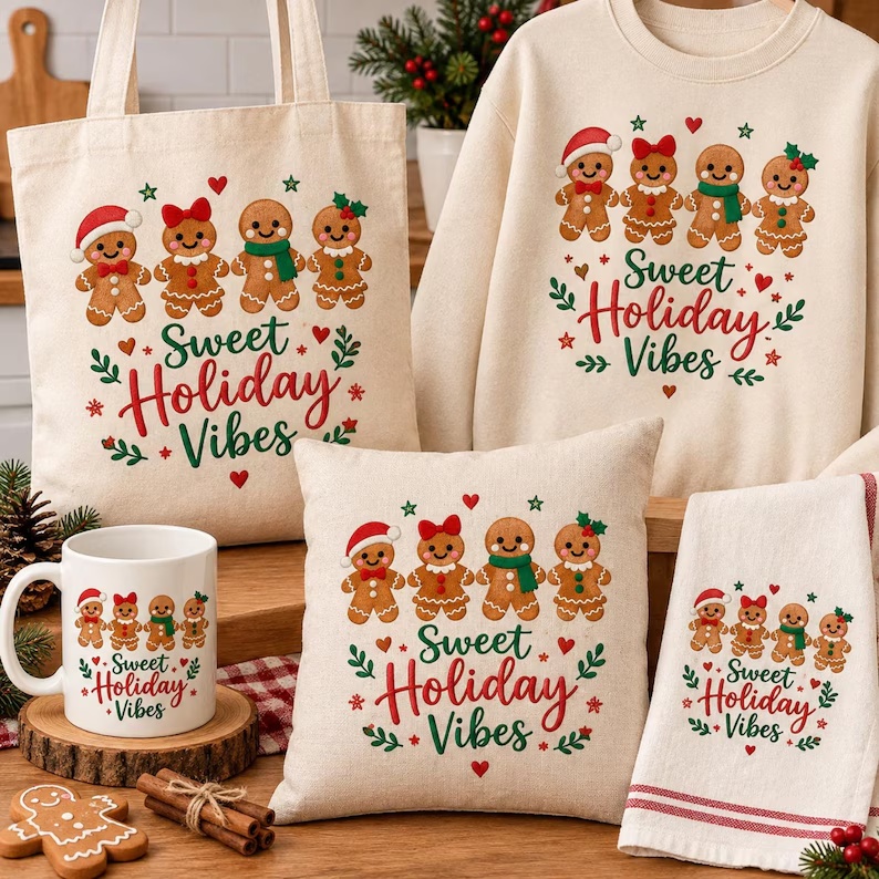 Amostra sweet holiday vibes bordado